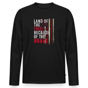 Terre des libres à cause des braves - Memorial D - T-shirt manches longues Premium bio Homme - noir - Devant - Nico (187cm)