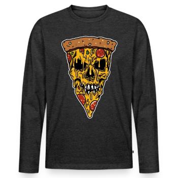Pizza slayer - Männer Premium Bio Langarmshirt - Anthrazit meliert - Vorne - Nico (187cm)