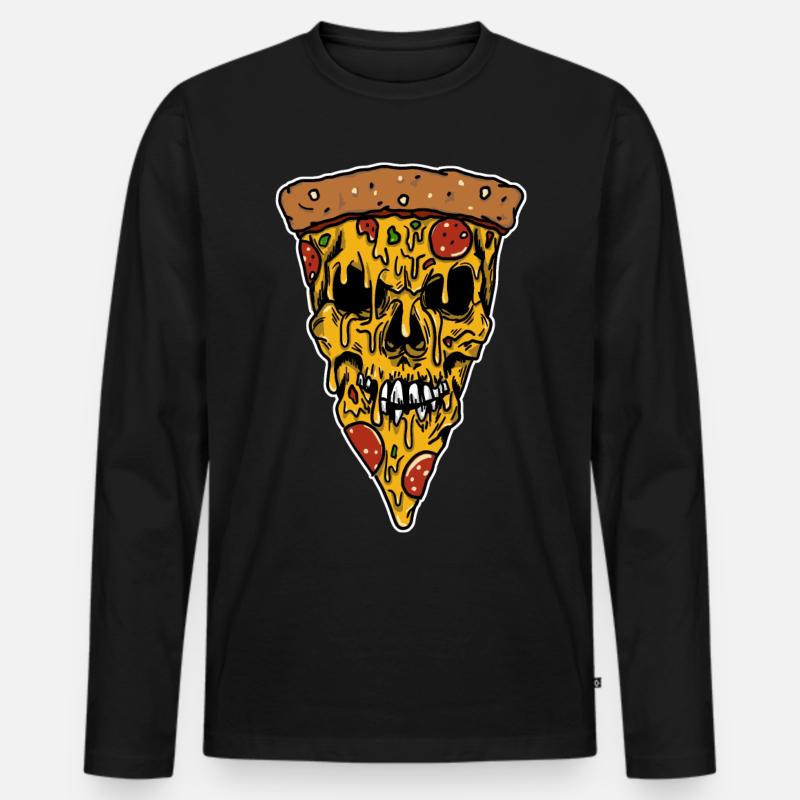 Pizza slayer - Männer Premium Bio Langarmshirt - Schwarz