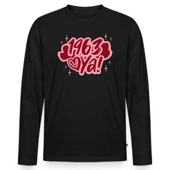 Ya Année De Naissance 1963 Anniversaire 60 Ans - T-shirt manches longues Premium bio Homme - noir - Devant - Nico (187cm)