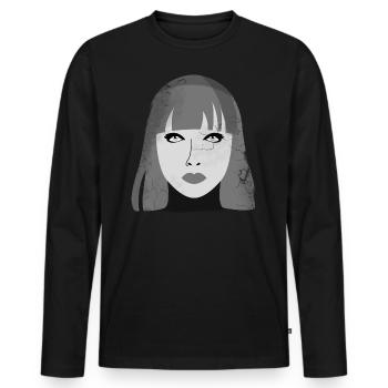 Cyborg in Lack und Leder - Männer Premium Bio Langarmshirt - Schwarz - Vorne - Nico (187cm)