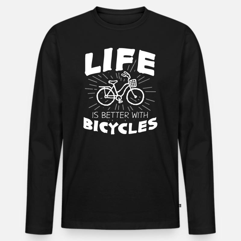 Rad - Männer Premium Bio Langarmshirt - Schwarz