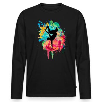 Breakdance Bboy Bgirl HipHop - Männer Premium Bio Langarmshirt - Schwarz - Vorne - Nico (187cm)