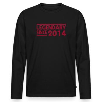 Légendaire depuis 2014 - Grand design d’anniversaire - T-shirt manches longues Premium bio Homme - noir - Devant - Nico (187cm)
