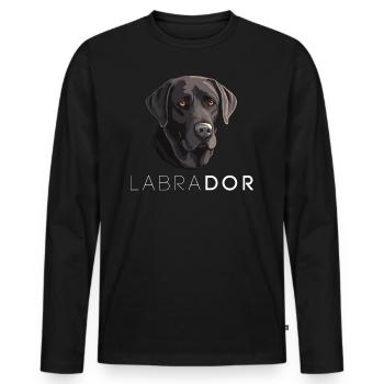 Labrador - T-shirt manches longues Premium bio Homme - noir - Devant - Nico (187cm)