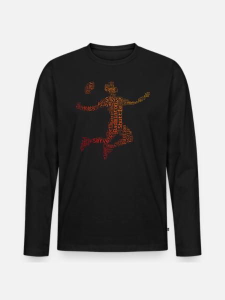 Badminton Players Men Squash Women - Men's Premium Organic Long Sleeve Shirt - black