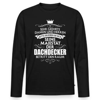 DACHDECKER - Männer Premium Bio Langarmshirt - Schwarz - Vorne - Nico (187cm)