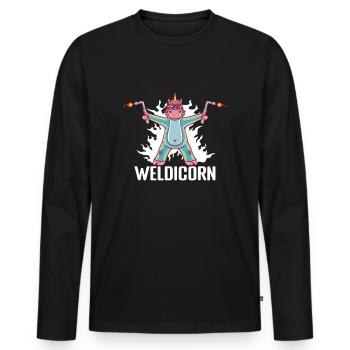 Welder Welding Weld Weldicorn Gift Idea - Männer Premium Bio Langarmshirt - Schwarz - Vorne - Nico (187cm)