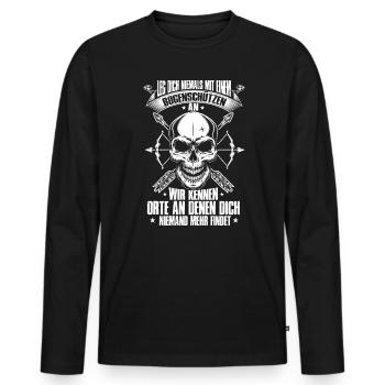 Bogenschütze Geschenk Bogenschießen Pfeil Bogen - Männer Premium Bio Langarmshirt - Schwarz - Vorne - Nico (187cm)