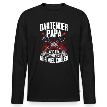 Dartender Papa Dartspieler Darten Darts Geschenk - Männer Premium Bio Langarmshirt - Schwarz - Vorne - Nico (187cm)