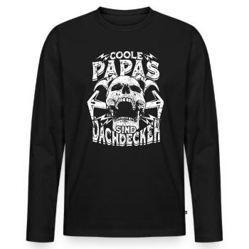 Coole Papas Sind Dachdecker Geschenk Beruf Dach - Männer Premium Bio Langarmshirt - Schwarz - Vorne - Nico (187cm)