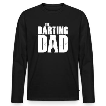 Le jeu de fléchettes jouant au jeu de fléchettes - T-shirt manches longues Premium bio Homme - noir - Devant - Nico (187cm)