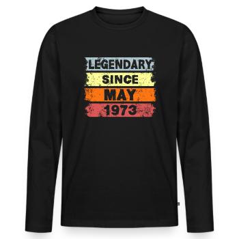 Legendary since May 1973 - Geburtstag - Männer Premium Bio Langarmshirt - Schwarz - Vorne - Nico (187cm)