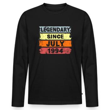 Legendary since July 1994 - Geburtstag - Männer Premium Bio Langarmshirt - Schwarz - Vorne - Nico (187cm)