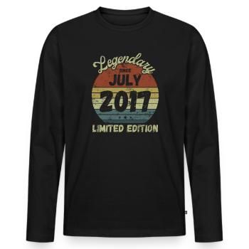 Legendary since July 2017 - Birthday - Men's Premium Organic Long Sleeve Shirt - black - Front - Nico (187cm)