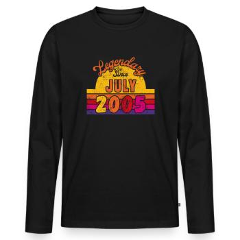 July 2005 - Geburtstag im Juli - Männer Premium Bio Langarmshirt - Schwarz - Vorne - Nico (187cm)