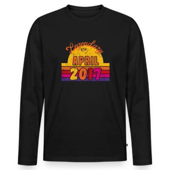 April 2017 - Birthday in April - Men's Premium Organic Long Sleeve Shirt - black - Front - Nico (187cm)