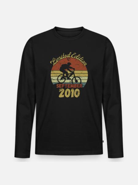 Vélo d’anniversaire Vélo Septembre 2010 - T-shirt manches longues Premium bio Homme - noir