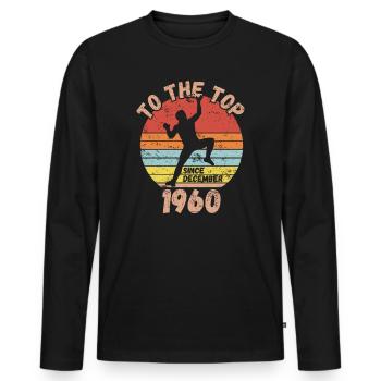Geburtstag Klettern Bouldern seit Dezember 1960 - Männer Premium Bio Langarmshirt - Schwarz - Vorne - Nico (187cm)