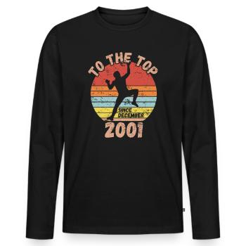 Geburtstag Klettern Bouldern seit Dezember 2001 - Männer Premium Bio Langarmshirt - Schwarz - Vorne - Nico (187cm)
