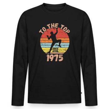 Geburtstag Klettern Bouldern seit April 1975 - Männer Premium Bio Langarmshirt - Schwarz - Vorne - Nico (187cm)