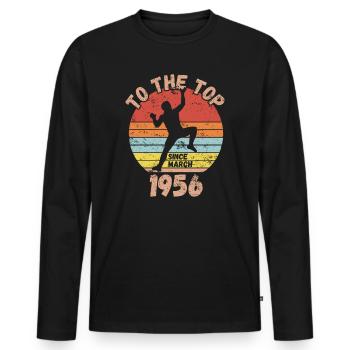 Geburtstag Klettern Bouldern seit März 1956 - Männer Premium Bio Langarmshirt - Schwarz - Vorne - Nico (187cm)