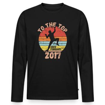 Geburtstag Klettern Bouldern seit Februar 2017 - Männer Premium Bio Langarmshirt - Schwarz - Vorne - Nico (187cm)