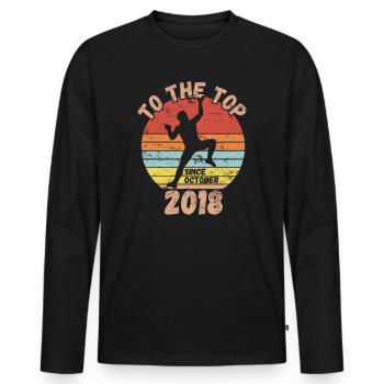 Birthday Climbing Bouldering since October 2018 - Men's Premium Organic Long Sleeve Shirt - black - Front - Nico (187cm)