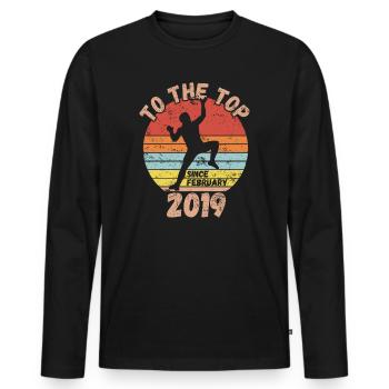 Geburtstag Klettern Bouldern seit Februar 2019 - Männer Premium Bio Langarmshirt - Schwarz - Vorne - Nico (187cm)