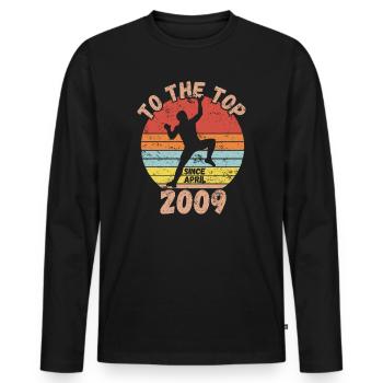 Geburtstag Klettern Bouldern seit April 2009 - Männer Premium Bio Langarmshirt - Schwarz - Vorne - Nico (187cm)