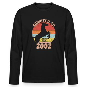 Geburtstag Pferde Reiten Juli 2002 - Männer Premium Bio Langarmshirt - Schwarz - Vorne - Nico (187cm)