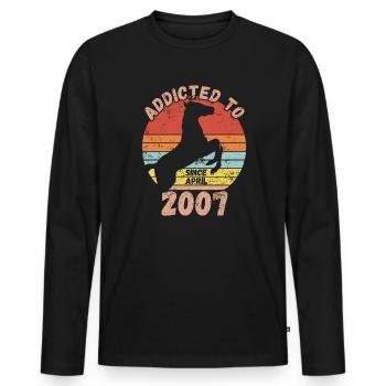 Geburtstag Pferde Reiten April 2007 - Männer Premium Bio Langarmshirt - Schwarz - Vorne - Nico (187cm)