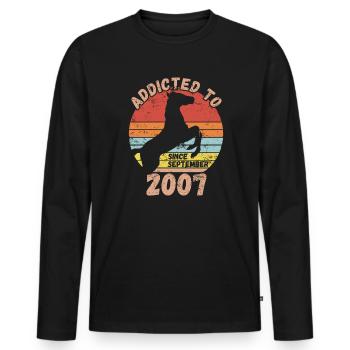 Geburtstag Pferde Reiten September 2007 - Männer Premium Bio Langarmshirt - Schwarz - Vorne - Nico (187cm)