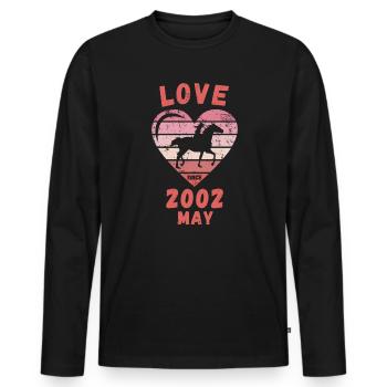Love Horse Riding Birthday May 2002 - Men's Premium Organic Long Sleeve Shirt - black - Front - Nico (187cm)