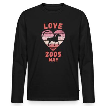 Love Horse Riding Birthday May 2005 - Men's Premium Organic Long Sleeve Shirt - black - Front - Nico (187cm)