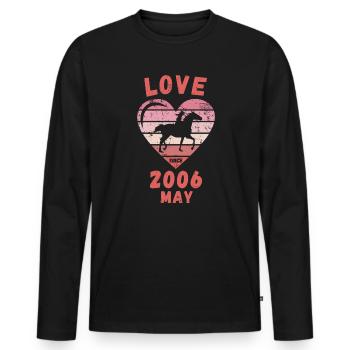 Love Horse Riding Birthday May 2006 - Men's Premium Organic Long Sleeve Shirt - black - Front - Nico (187cm)