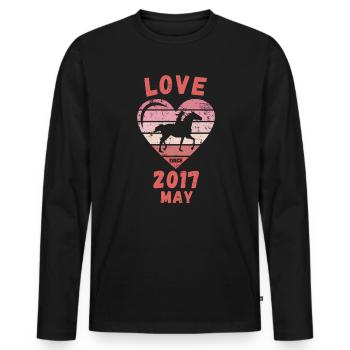 Love Horse Riding Birthday May 2017 - Men's Premium Organic Long Sleeve Shirt - black - Front - Nico (187cm)