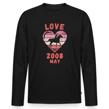 Love Horse Riding Birthday May 2008 - Men's Premium Organic Long Sleeve Shirt - black - Front - Nico (187cm)