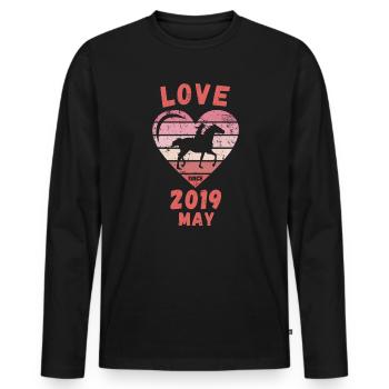 Love Horse Riding Birthday May 2019 - Men's Premium Organic Long Sleeve Shirt - black - Front - Nico (187cm)