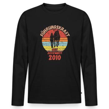 Führungskraft Reiten Geburtstag November 2010 - Männer Premium Bio Langarmshirt - Schwarz - Vorne - Nico (187cm)