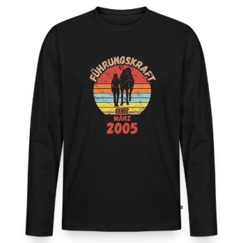 Führungskraft Reiten Geburtstag März 2005 - Männer Premium Bio Langarmshirt - Schwarz - Vorne - Nico (187cm)