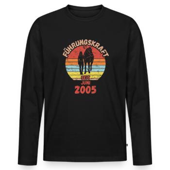 Führungskraft Reiten Geburtstag Juni 2005 - Männer Premium Bio Langarmshirt - Schwarz - Vorne - Nico (187cm)