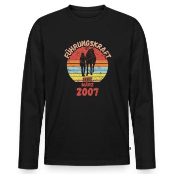 Führungskraft Reiten Geburtstag März 2007 - Männer Premium Bio Langarmshirt - Schwarz - Vorne - Nico (187cm)