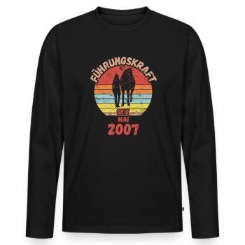 Anniversaire de circonscription exécutive mai 2007 - T-shirt manches longues Premium bio Homme - noir - Devant - Nico (187cm)