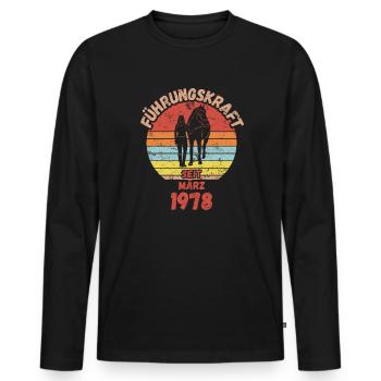 Führungskraft Reiten Geburtstag März 1978 - Männer Premium Bio Langarmshirt - Schwarz - Vorne - Nico (187cm)