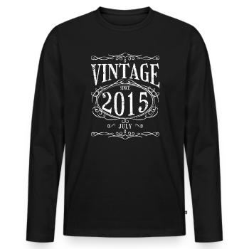 Anniversaire - Millésime depuis Juillet 2015 - T-shirt manches longues Premium bio Homme - noir - Devant - Nico (187cm)