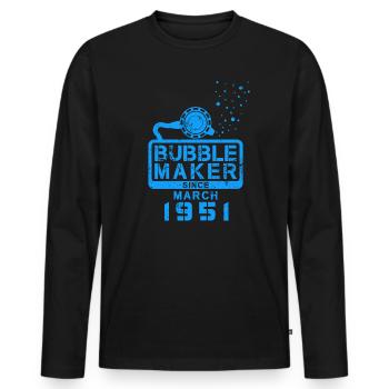 Diver Birthday Bubblemaker since March 1951 - Men's Premium Organic Long Sleeve Shirt - black - Front - Nico (187cm)