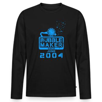 Plongeur Birthday Bubblemaker depuis juin 2004 - T-shirt manches longues Premium bio Homme - noir - Devant - Nico (187cm)