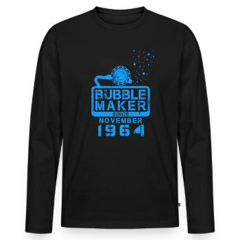 Plongeur Birthday Bubblemaker depuis novembre 1964 - T-shirt manches longues Premium bio Homme - noir - Devant - Nico (187cm)