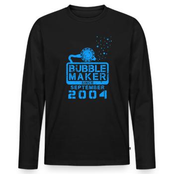 Plongeur Birthday Bubblemaker depuis septembre 2004 - T-shirt manches longues Premium bio Homme - noir - Devant - Nico (187cm)